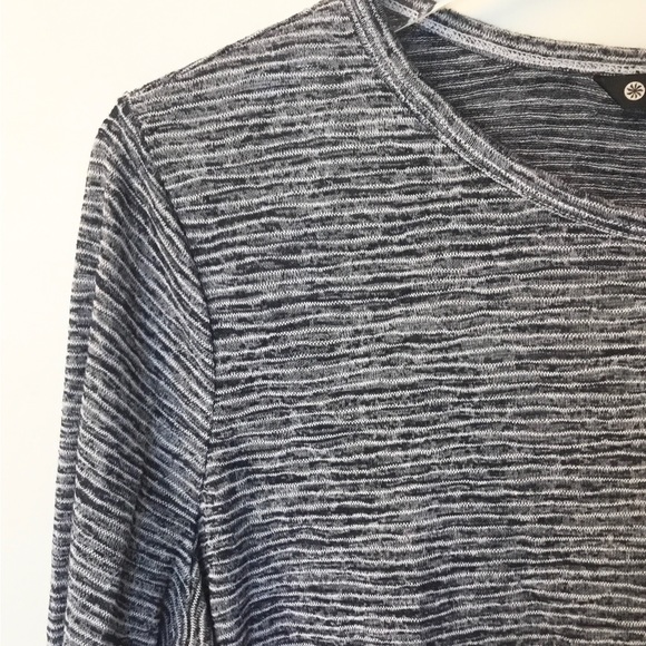 Athleta Beyond Soft Cutout Breezy Open Back Top - Navy/White Stripes - S - Picture 2 of 6